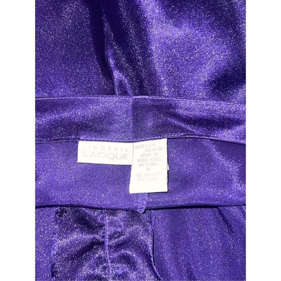 CACIQUE Purple Liquid Satin Teddy Romper Lingerie SZ M stunning vintage - Picture 5 of 5